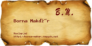 Borna Makár névjegykártya